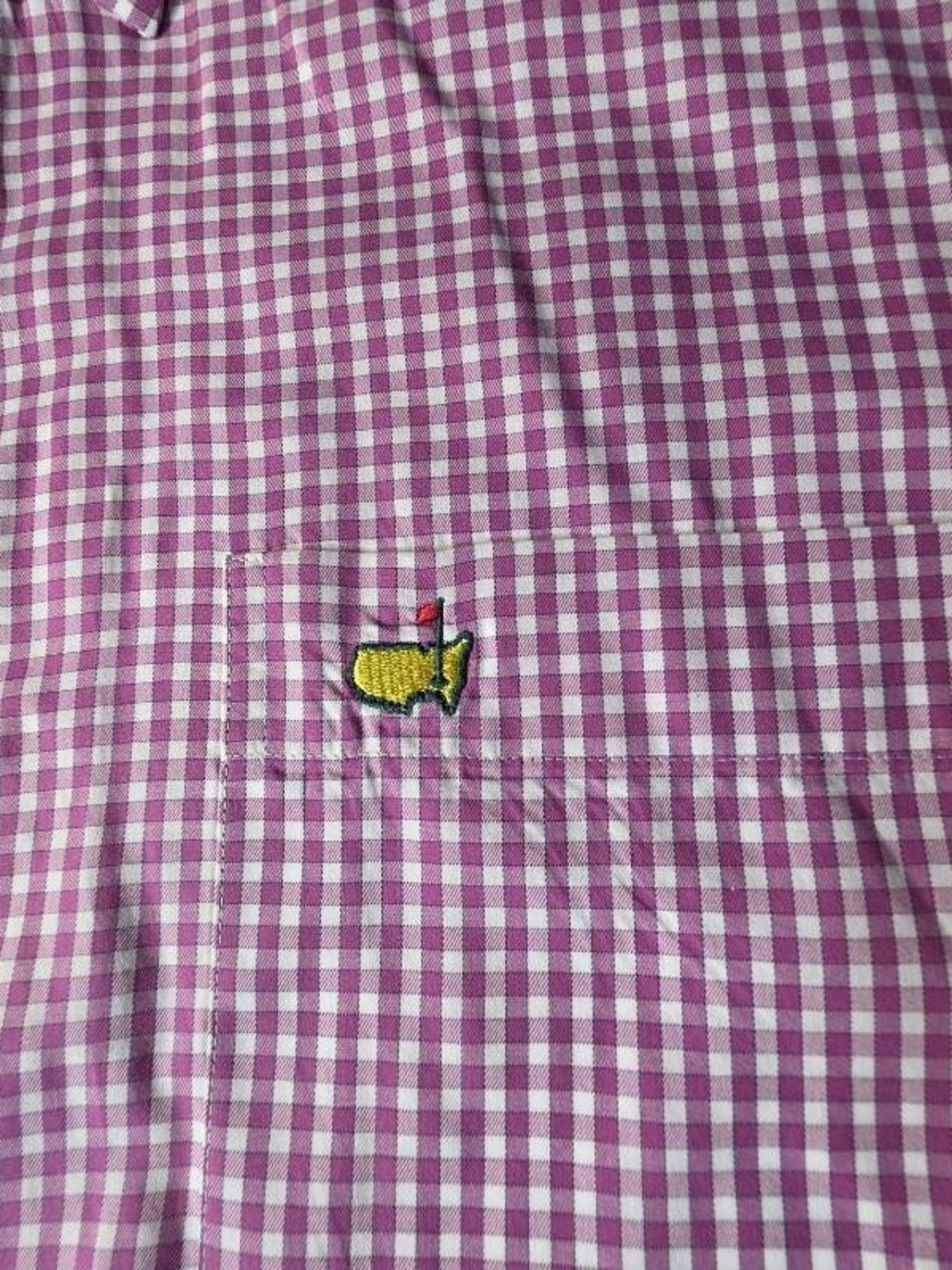 Masters Designed By Peter Millar Mens XXL Pink Gingham Long Sleeve Dress Shirt